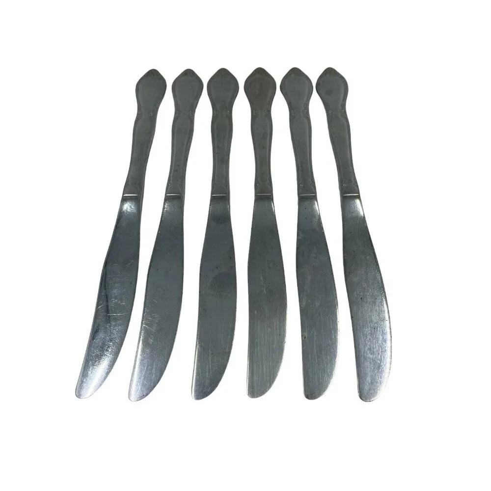 Oneida Community Chatelaine Stainless Flatware Dinner Knife Lot Of 6‎ Solid Hand